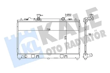 Радіатор охолодження двигуна (паяний) Mazda 6 (02-) МКПП 2.0 CITD OTO RADYATOR Kale 347920