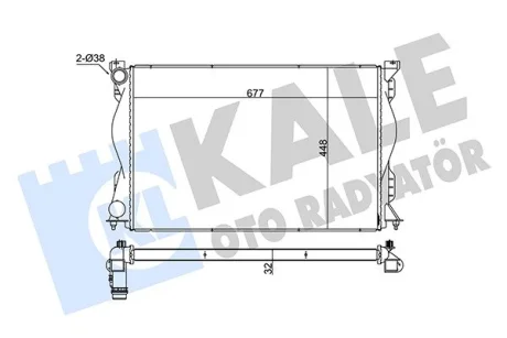 VW Радиатор охлаждения Audi A6 2.0TFSI/TDI 04- Kale 348315