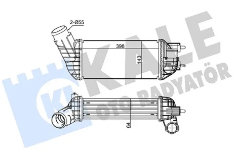 FORD Интеркулер Transit 2.2/2.4TDCi 06- Kale 350850