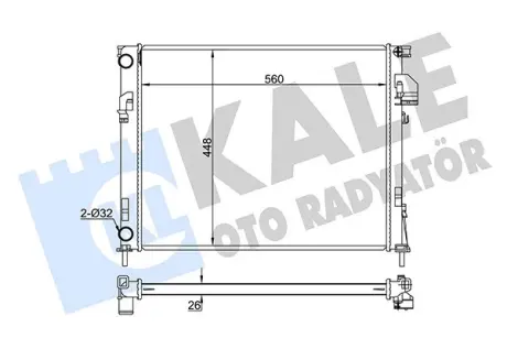 Радіатор охолодження двигуна (паяний) Renault Trafic II/Opel Vivaro/Nissan Primastar (02-) 1.9 DCi, 2.0 16V OTO RADYATOR Kale 351035