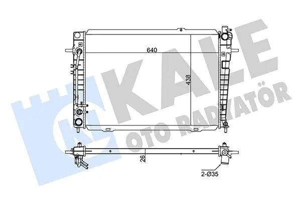 Радіатор охолодження двигуна (паяний) Hyundai Tucson, KIA Sportage (04-) 2.0 CRDI, 2.0 CVVT, 2.7 CVVT KALE OTO RADYATOR Kale 351240 (фото 1)