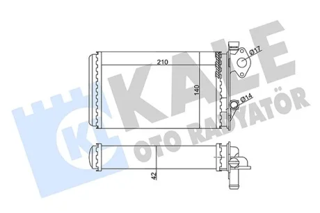 VW Радиатор отопления Polo,T3 81- Kale 352035