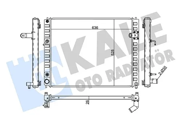 Радіатор охолодження Infiniti Ex 35, Ex 37, Ex 37 Awd, Fx 50 Awd Radiator KALE OTO RADYATOR Kale 354220 (фото 1)