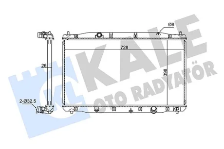 Радіатор охолодження двигуна (паяний) Honda CR-V III (07-) 2.2D OTO RADYATOR Kale 354270