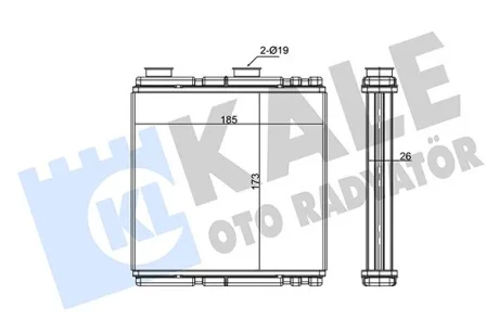 Радіатор обігрівача Renault Laguna III (08-) OTO RADYATOR Kale 354915