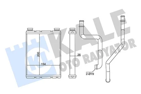 Радіатор обігрівача Renault Fluence (09-) OTO RADYATOR Kale 355095