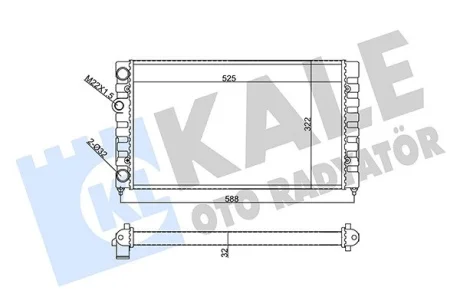 VW Радиатор охлаждения Golf III 1.6 91- Kale 355605