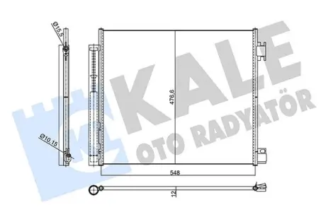 Радіатор кондиціонера Nissan Qashqai II (13-), X-Trail (14-)/Kadjar (15-), Koleos (16-) OTO RADYATOR Kale 356110