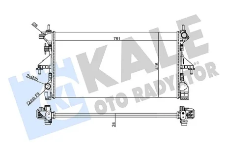 Радіатор охолодження двигуна Citroen Jamper/Peugeot Boxer/Fiat Ducato (06-) 2.2HDi, 3.0HDi OTO RADYATOR Kale 356960