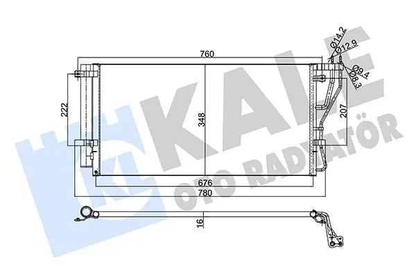 KALE KIA Радіатор кондиціонера (конденсатор) з осушувачем CARENS 2.0 06- Kale 357870 (фото 1)