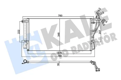KALE KIA Радіатор кондиціонера (конденсатор) з осушувачем CARENS 2.0 06- Kale 357870