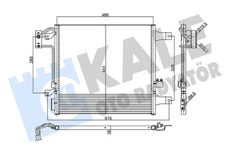 KALE JEEP Радіатор кондиціонера (конденсатор) WRANGLER III 2.8, 3.6, 3.8 07- (автомат) Kale 358055