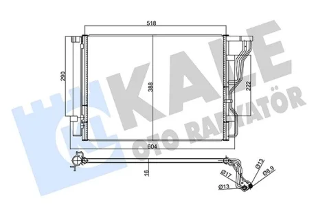 KALE HYUNDAI Радіатор кондиціонера (конденсатор) з осушувачем i40 I 1.7 CRDI 11- Kale 358730