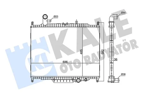 Радиатор охлаждения двигателя (паяный) LR Range Rover Sport (05-), Discovery (09 Kale 360165