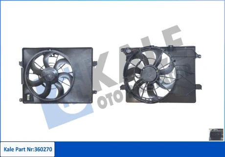 Вентилятор охлаждения радиатора (с диффузором) Hyundai iX35 (09-)/KIA Sportage (Kale 360270