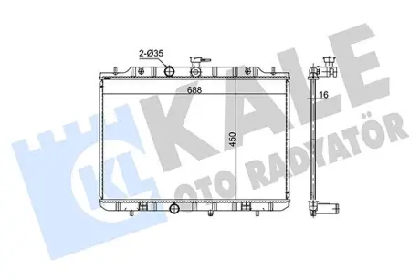 Радіатор охолодження двигуна (паяний) Nissan X-Trail II (07-) OTO RADYATOR Kale 362330