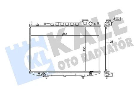Радіатор охолодження двигуна (паяний) Nissan Navara D22 (97-) KALE OTO RADYATOR Kale 362700