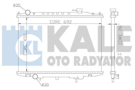 Радиатор охлаждения Nissan NP300 (08-), Pick Up (98-) 2.5D OTO RADYATOR Kale 362900