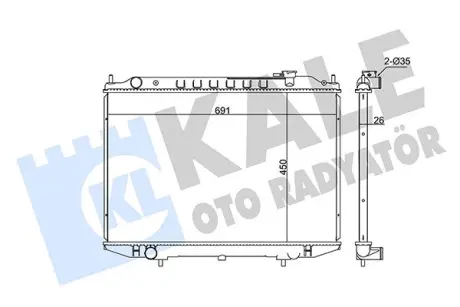 Радиатор охлаждения Nissan NP300 (08-), Pick Up (98-) 2.5D KALE OTO RADYATOR Kale 362900