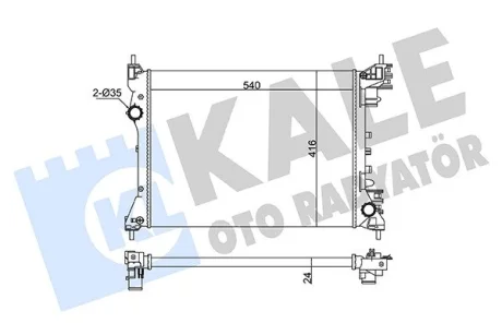 Радіатор охолодження двигуна Fiat Doblo (09-)/Opel Combo (12-) 1.4i KALE OTO RADYATOR Kale 363070