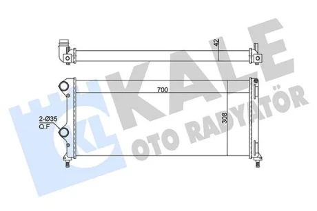 KALE FIAT Радіатор охолодження двиг. DOBLO 1.9 JTD 01- Kale 363115