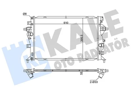 Радиатор охлаждения двигателя (паяный) Hyundai Ioniq (16-)/KIA Ceed (18-), Niro Kale 363270