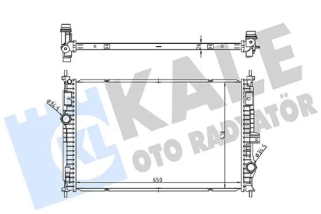 Радіатор охолодження двигуна (паяний) Citroen Berlingo, C5 Aircross (18-)/Opel Astra L (21-), Grandland (17-)/Peugeot 308 III (21-), 5008 II (16-), 508 II (18-) KALE OTO RADYATOR Kale 363595