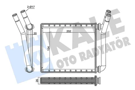 Радиатор отопителя салона Toyota Hi-Lux (05-) KALE OTO RADYATOR Kale 370570
