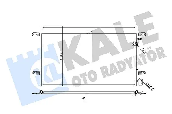Радіатор кондиціонера KALE OTO RADYATOR Kale 375300 (фото 1)