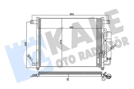 Радиатор кондиционера Авео / Т200 (02-) OTO RADYATOR Kale 377000