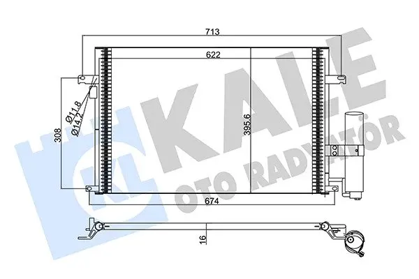Радіатор кондиціонера Chevrolet Lacetti, Nubira - Daewoo Lacetti, Nubira Condenser KALE OTO RADYATOR Kale 377100 (фото 1)