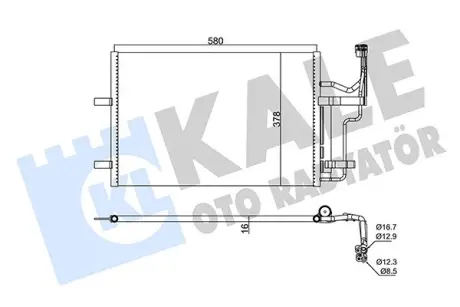 Радіатор кондиціонера Mazda 3 BK (03-) OTO RADYATOR Kale 382530
