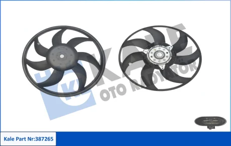 OPEL Вентилятор радіатора (без дифузора) ADAM 12-, CORSA D 09- Kale 387265