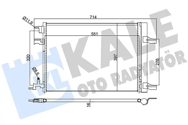 Радиатор кондиционера Chevrolet Cruze, Orlando, Opel Astra J, Astra J Gtc KALE OTO RADYATOR Kale 391100 (фото 1)