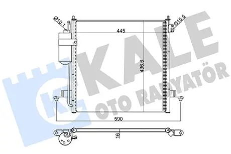 Радіатор кондиціонера Mitsubishi L200 2.5TD (06-) АКПП,МКПП  KALE OTO RADYATOR Kale 393100