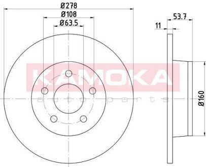 Гальмiвнi диски FORD TRANSIT CONNECT 02-/TOURNEO CONNECT 02- KAMOKA 103177