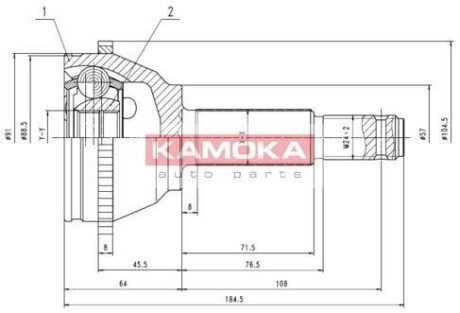 К-т шарнiрний привiдного валу KAMOKA 6281