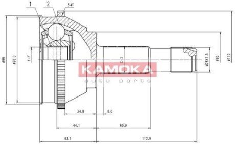 К-т шарнiрний привiдного валу KAMOKA 6506