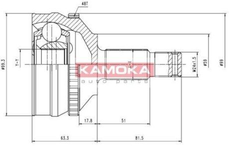 К-т шарнiрний привiдного валу KAMOKA 6576