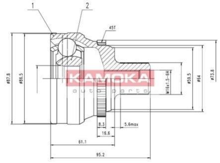 К-т шарнiрний привiдного валу KAMOKA 6622