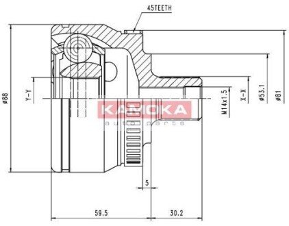 К-т шарнiрний привiдного валу KAMOKA 6762