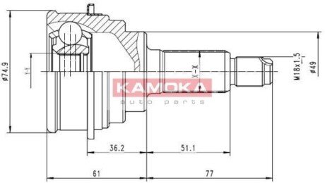 ШРУС наружный 21X49X25 Baleno KAMOKA 6836