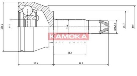 К-т шарнiрний привiдного валу KAMOKA 7136