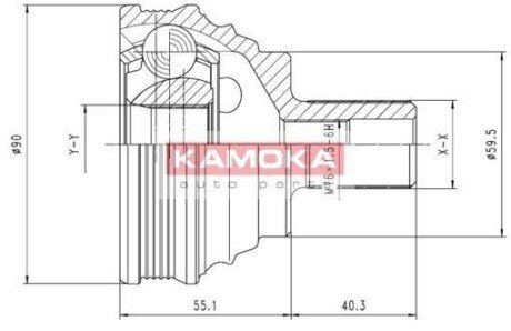 К-т шарнiрний привiдного валу KAMOKA 7338