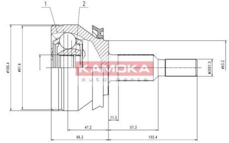 К-т шарнiрний привiдного валу KAMOKA 7526