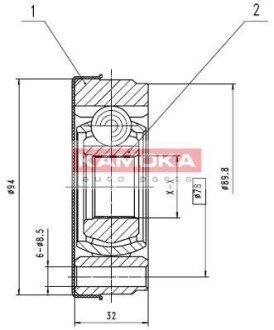 К-т шарнiрний привiдного валу KAMOKA 8022