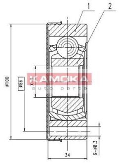 К-т шарнiрний привiдного валу KAMOKA 8096