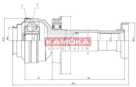 К-т шарнiрний привiдного валу KAMOKA 8711