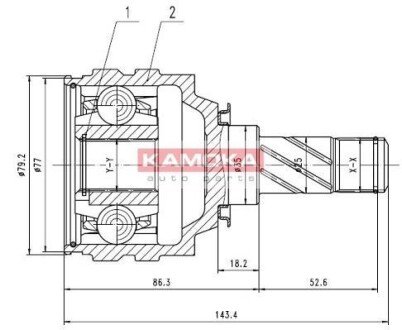 К-т шарнiрний привiдного валу KAMOKA 8717