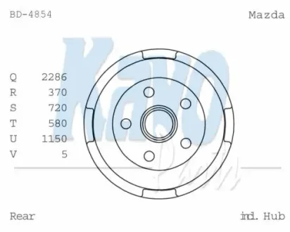 PARTS BD4854 Гальмівний барабан KAVO BD-4854